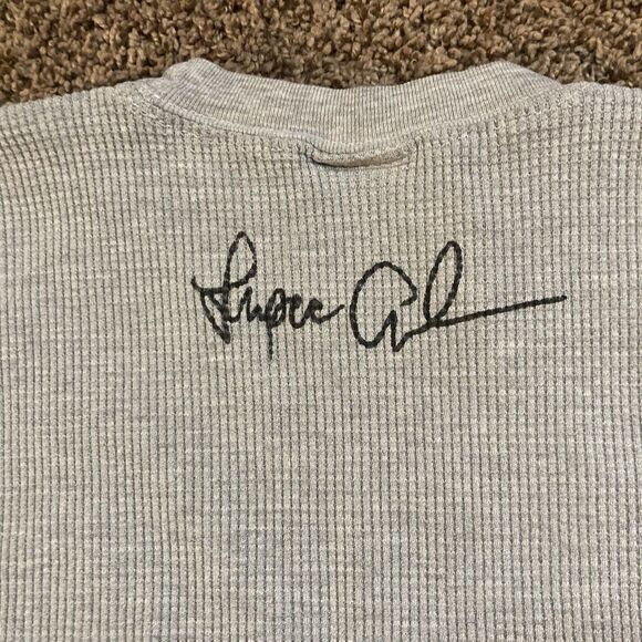 Y2K Vintage Makaveli Tupac Shakur Long Sleeve Grey Thermal Shirt Size M - Picture 8 of 13